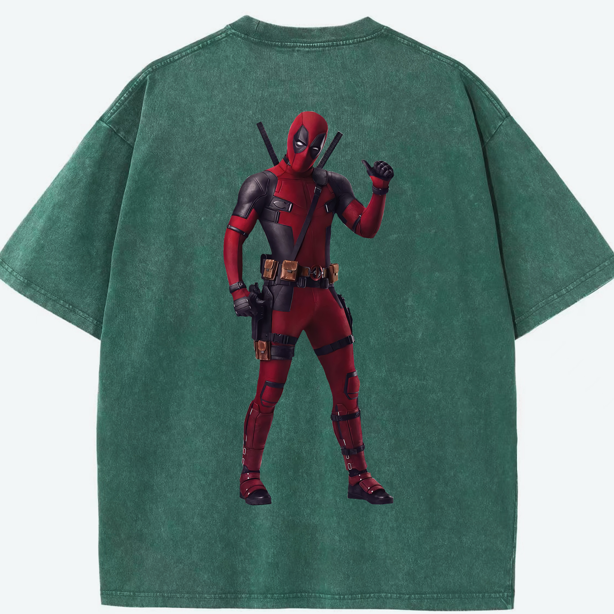 （画像用） Deadpool デッドプール 綿100% ヴィンテージ風 半袖Tシャツ（背面プリント）
